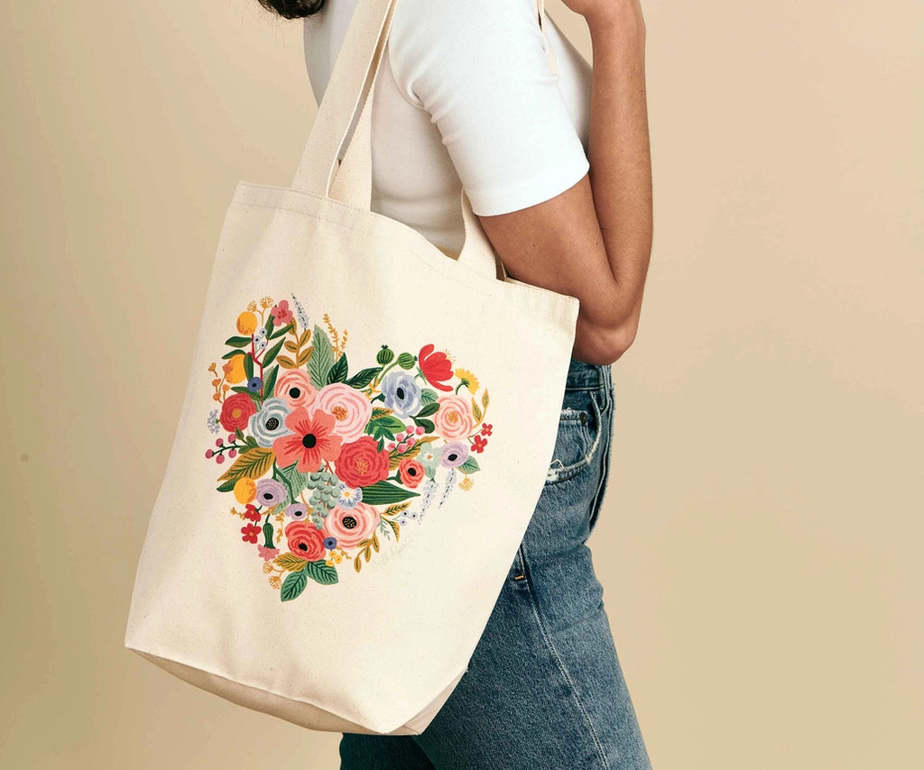 Floral Heart Tote Bag