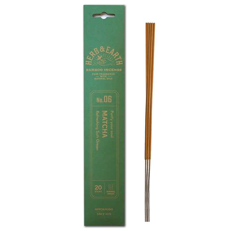 herb & earth bamboo incense - matcha