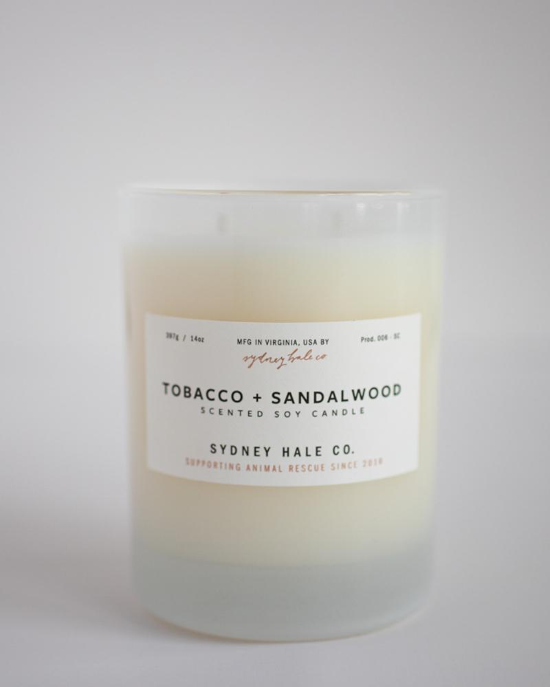 tobacco + sandalwood candle