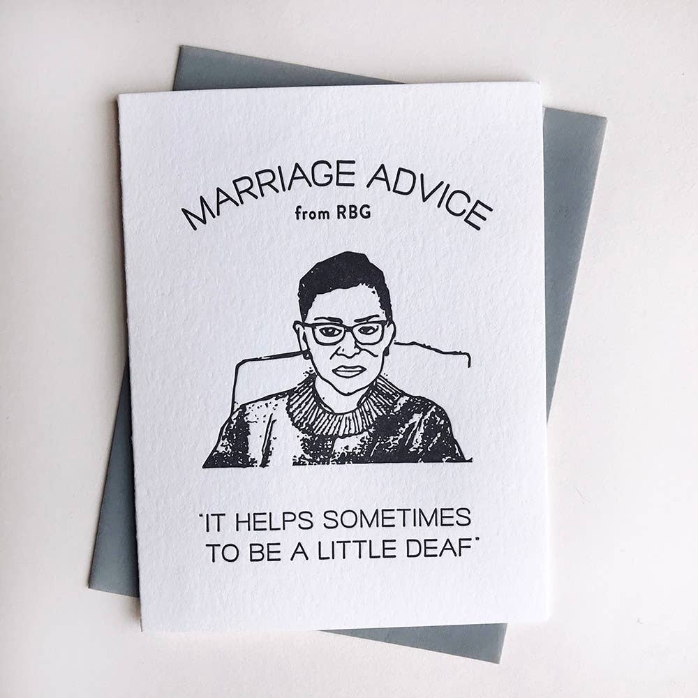 Marriage Advice RBG Wedding Card
