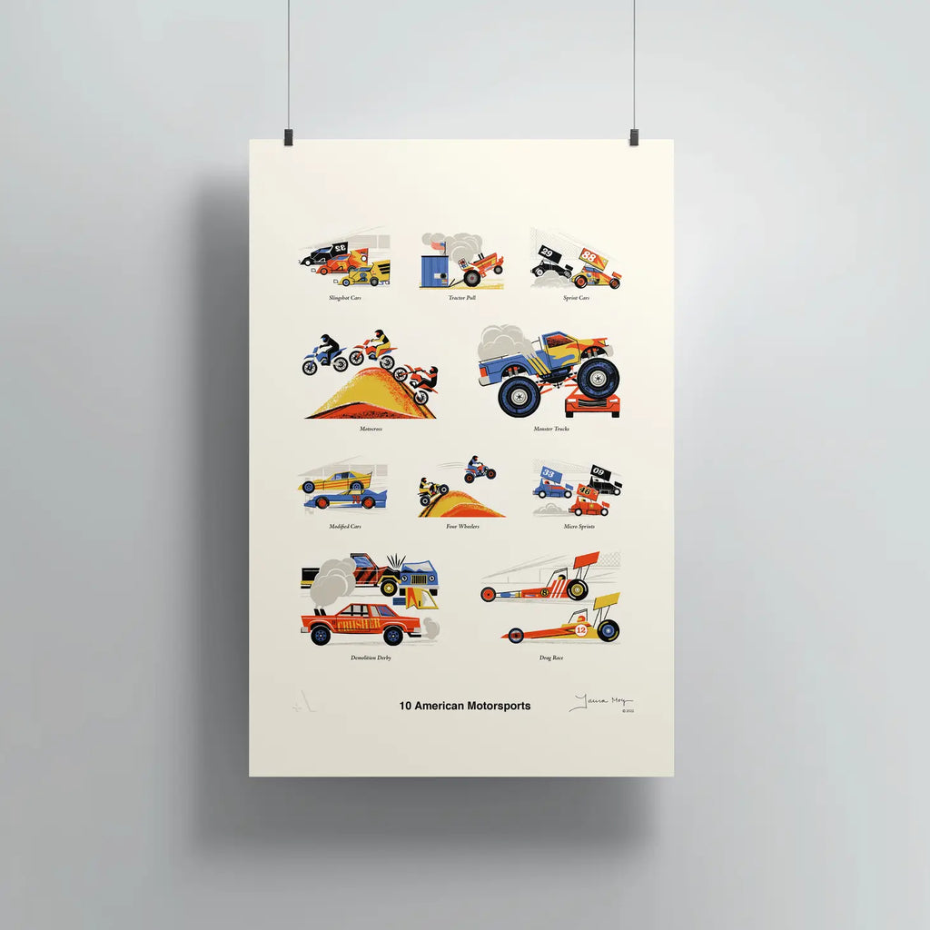 12" x 18" American Motorsports Print