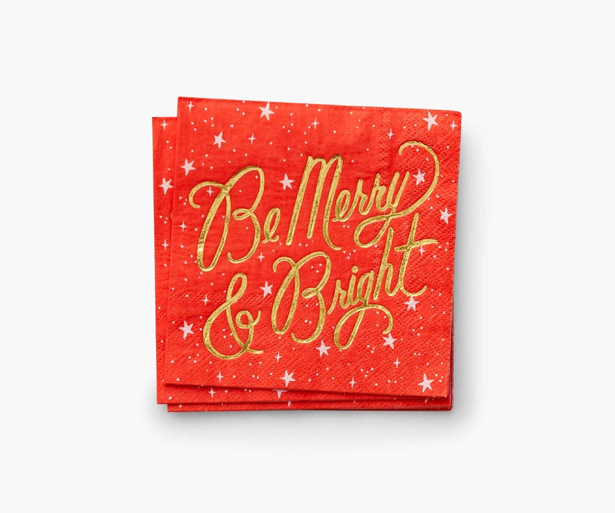 be merry and bright cocktail napkins