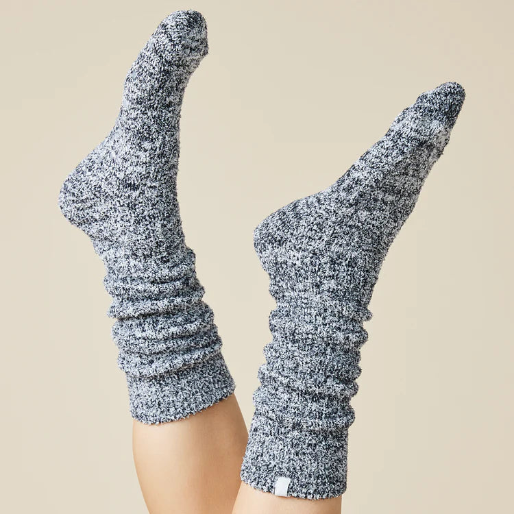 slouchy marshmallow socks in heather black