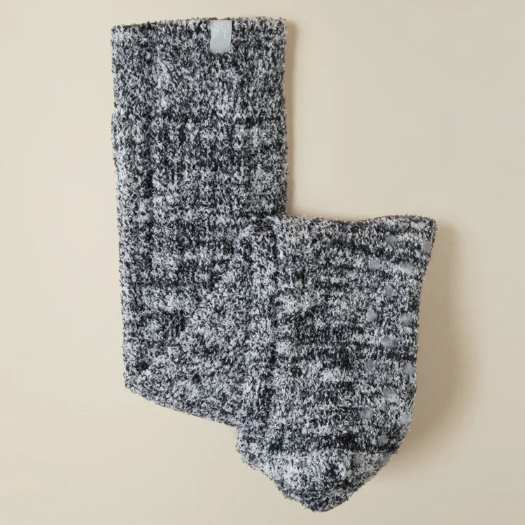 slouchy marshmallow socks in heather black