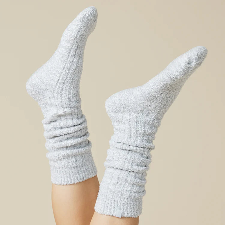 slouchy marshmallow socks in heather grey