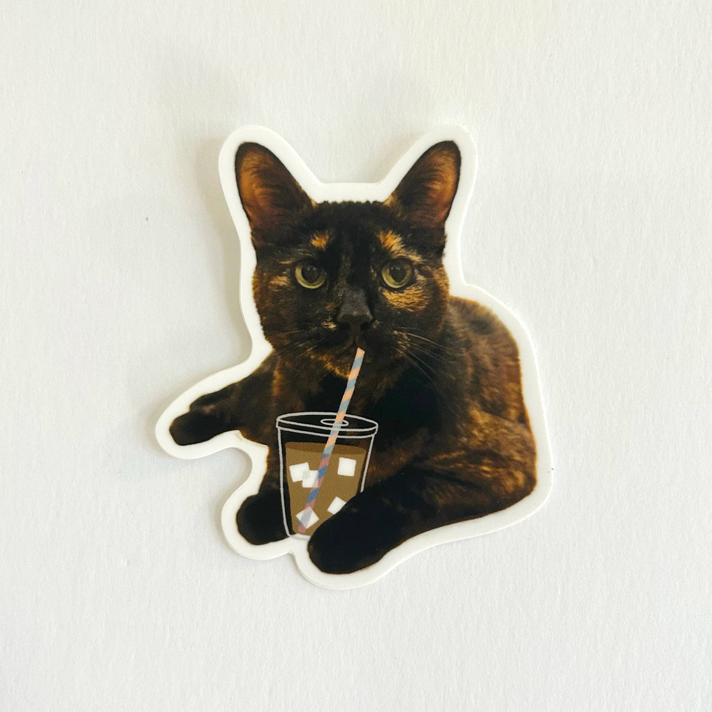 Iced Coffee Cat Sticker
