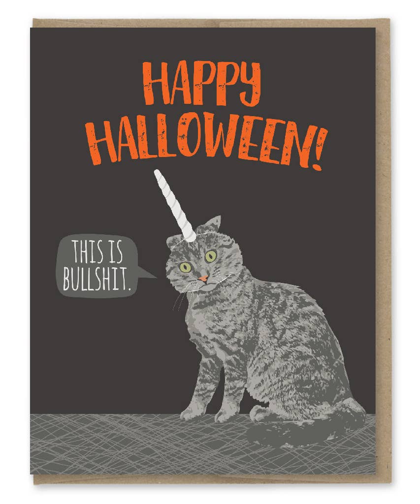 Unicorn Kitty Halloween Card
