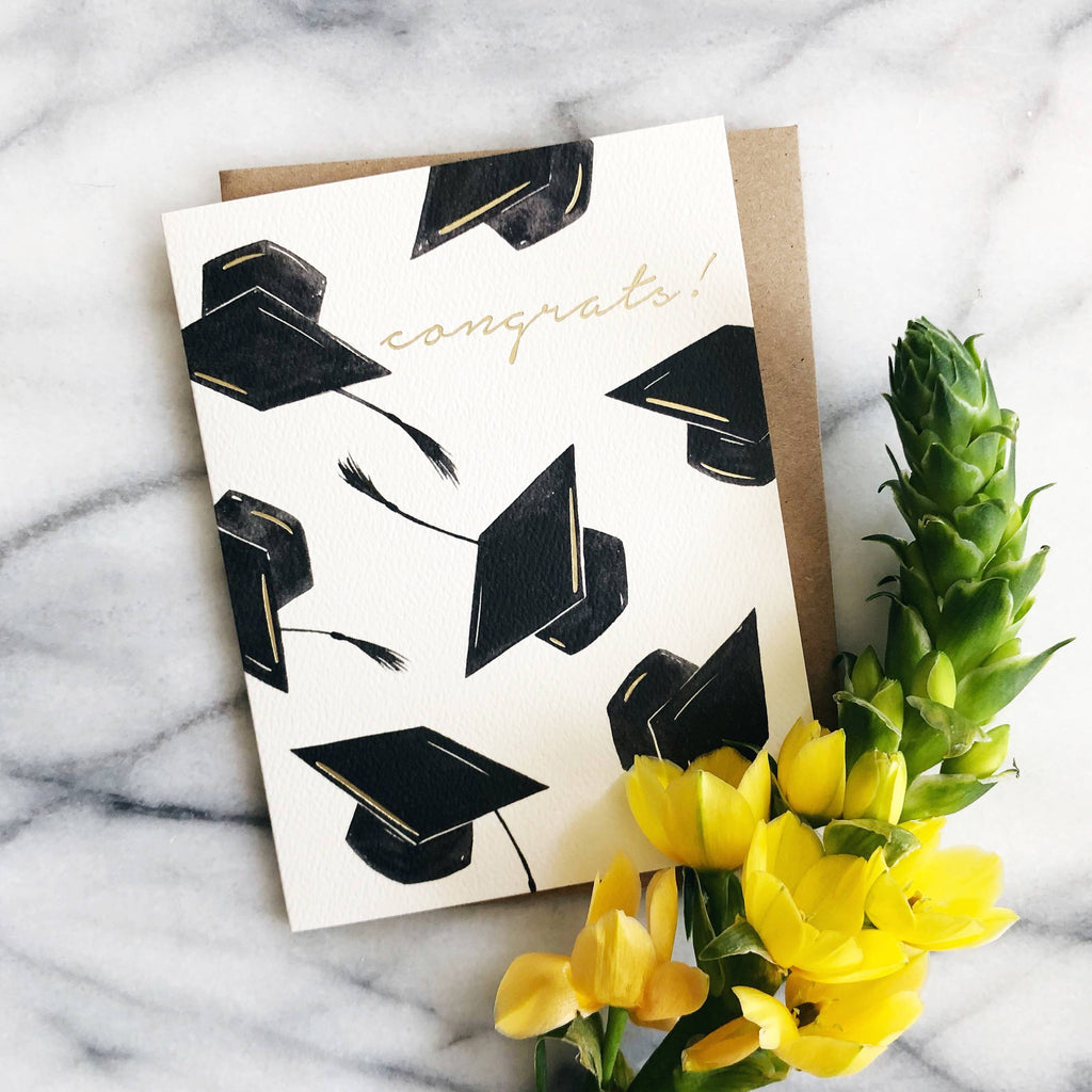 Grad Hats Congrats Card