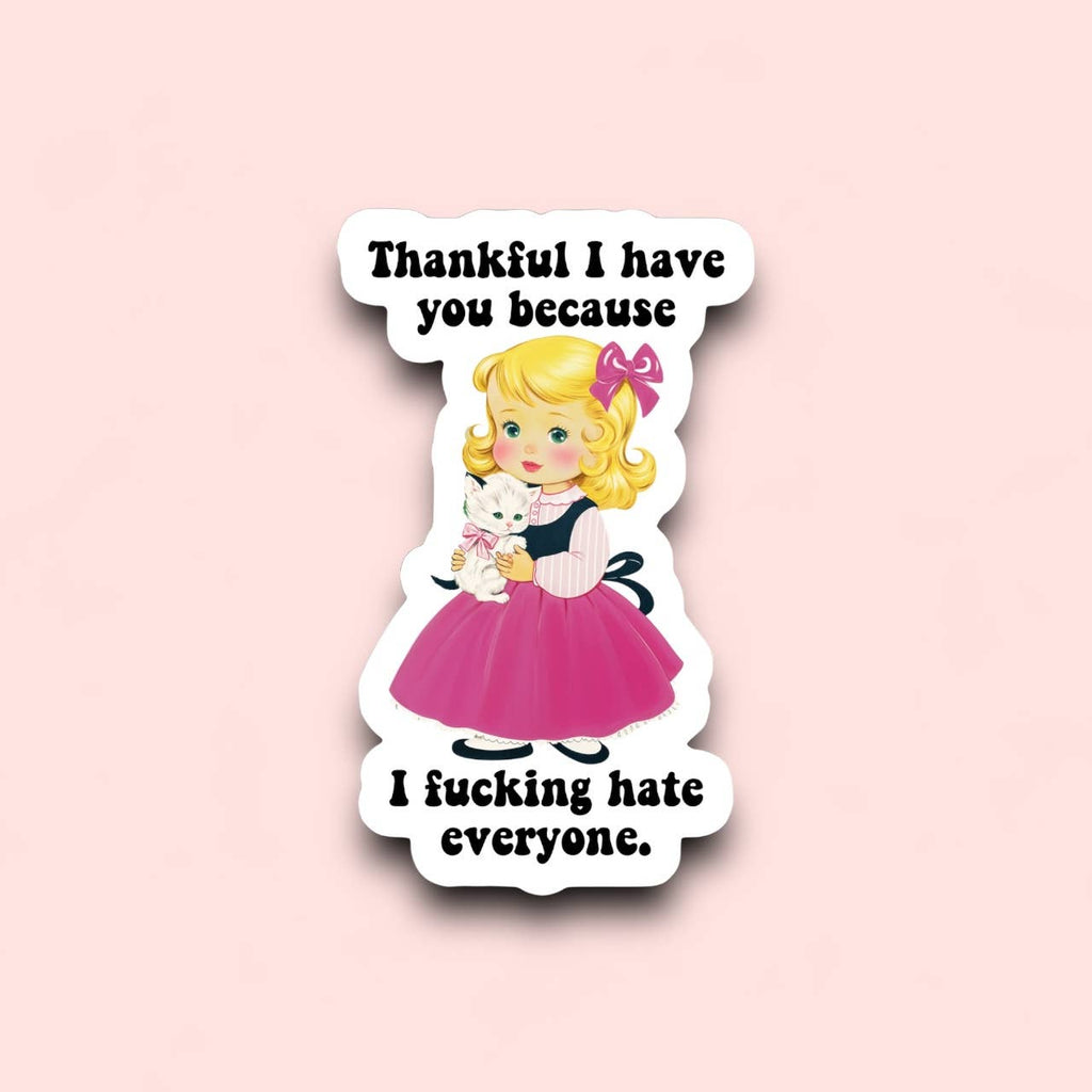 Thankful Cat Sticker