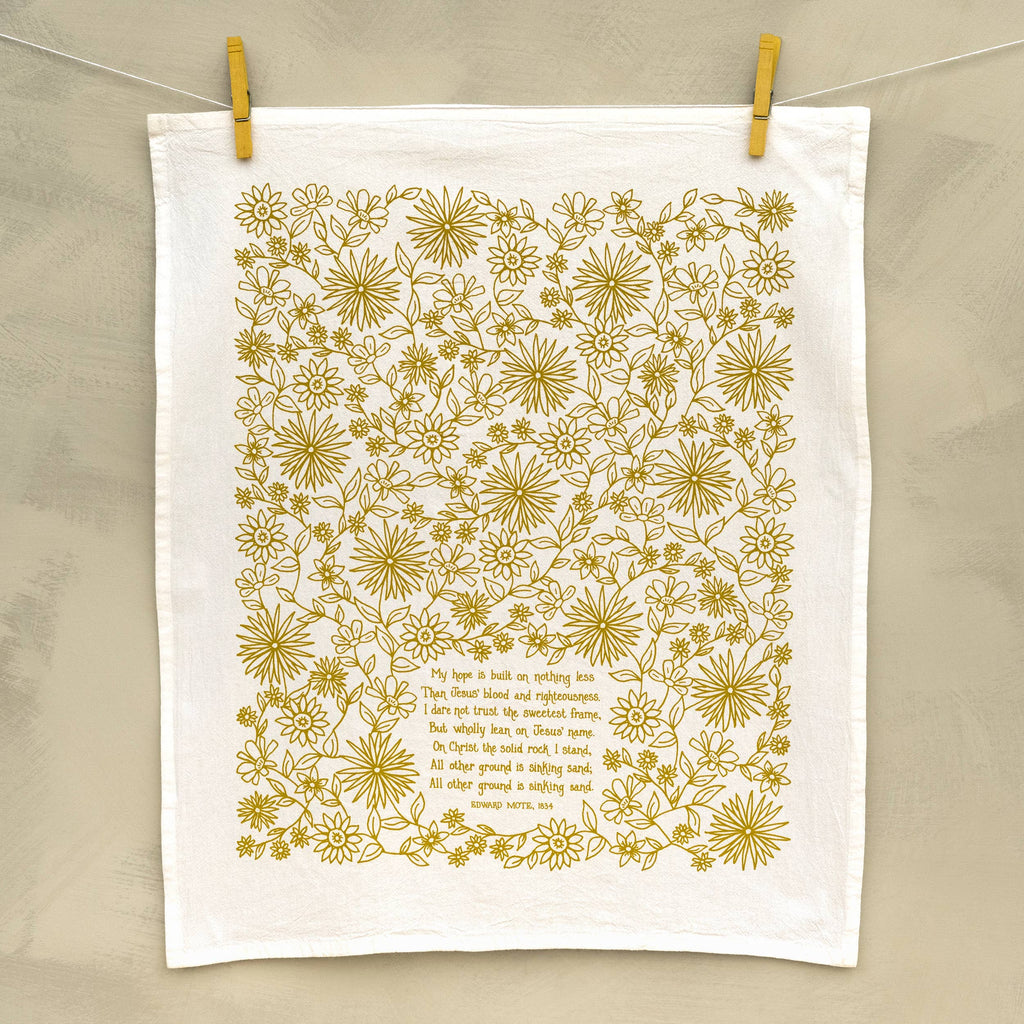 My Hope Is Built Hymn Tea Towel — 24"x20"