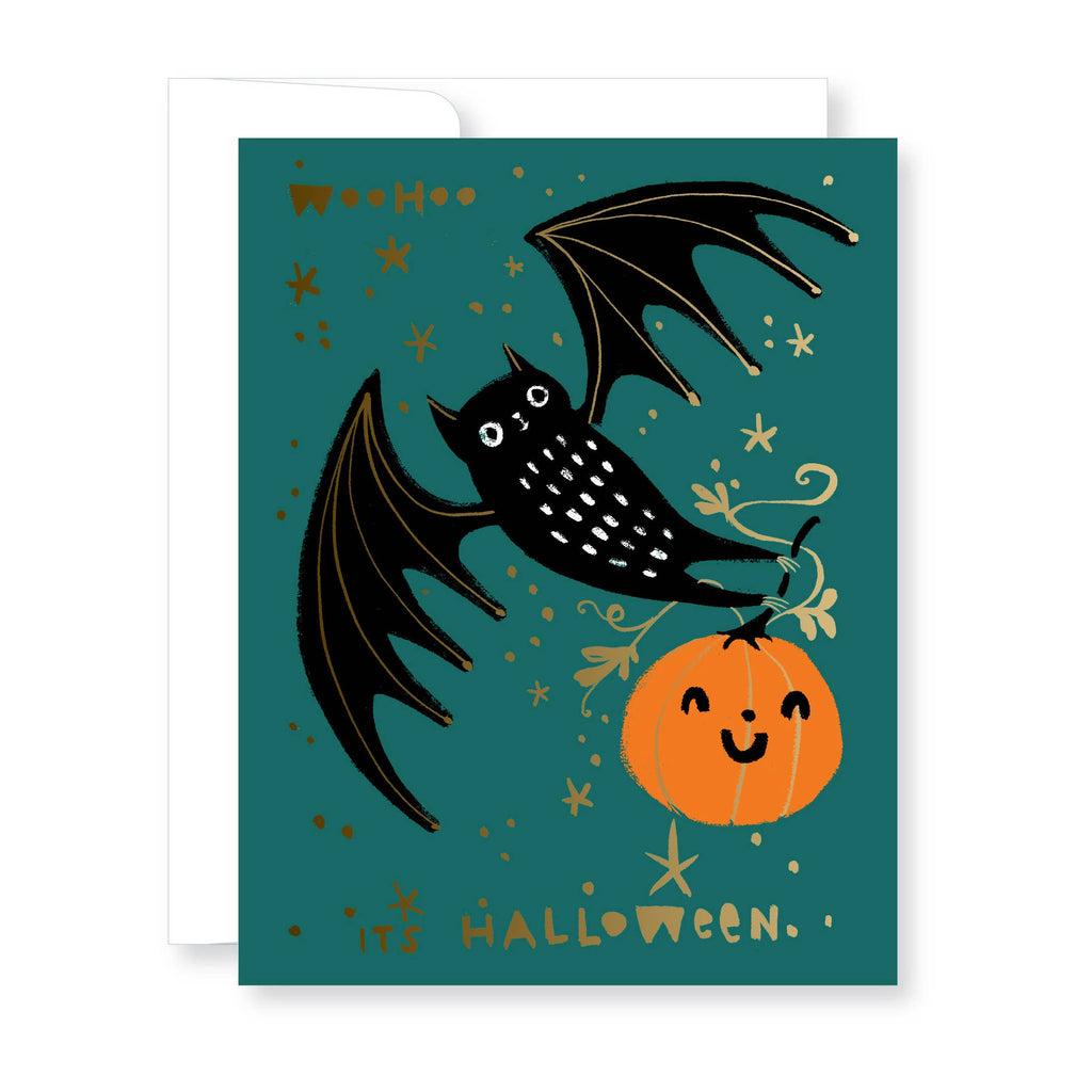 Bat and Pumpkin card