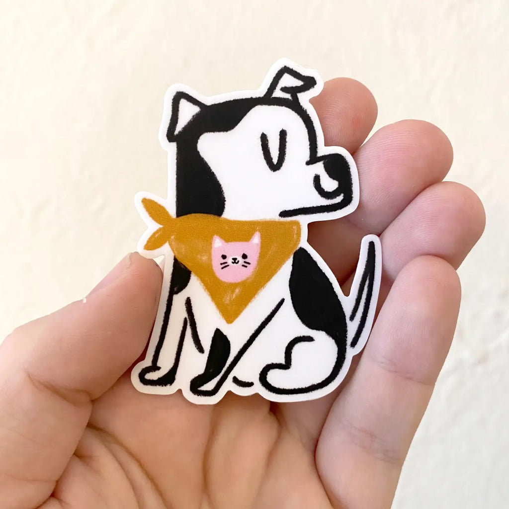 Dog Wearing Kitty Bandana Sticker