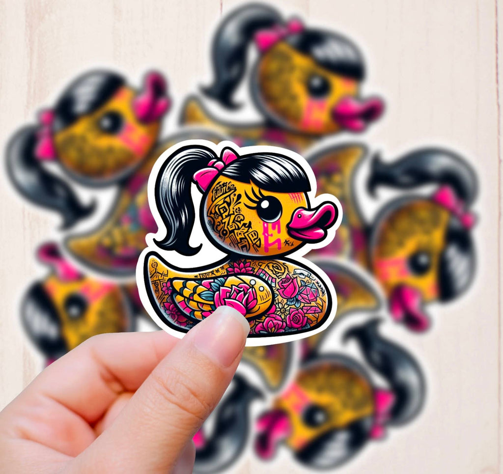 Tattooed Rubber Ducks Sticker