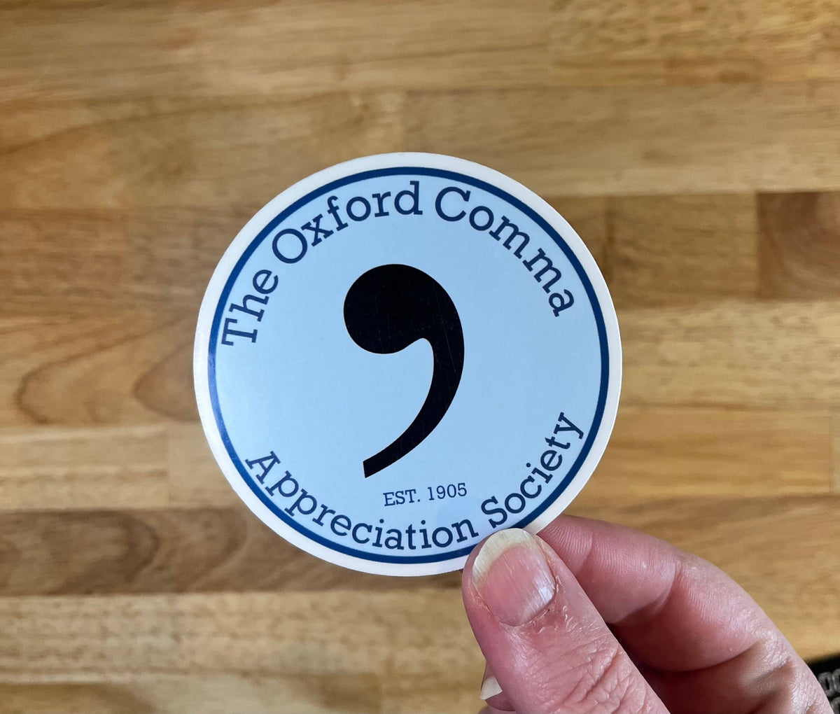 Oxford comma, Appreciation, Society, Vinyl Sticker – Atlas General Store