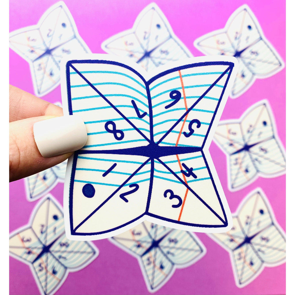 90s Paper Fortune Teller Sticker, 90s Sticker: UPACKAGED