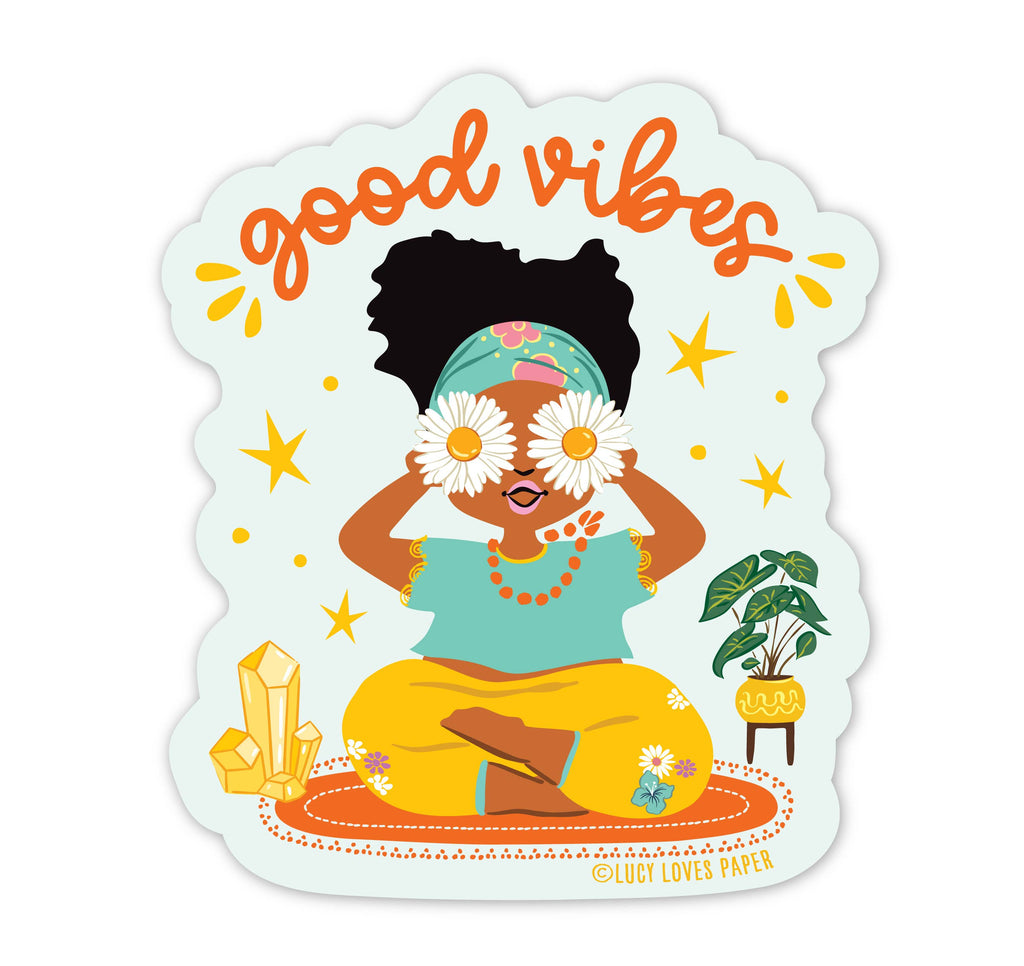 Good Vibes Girl Sticker