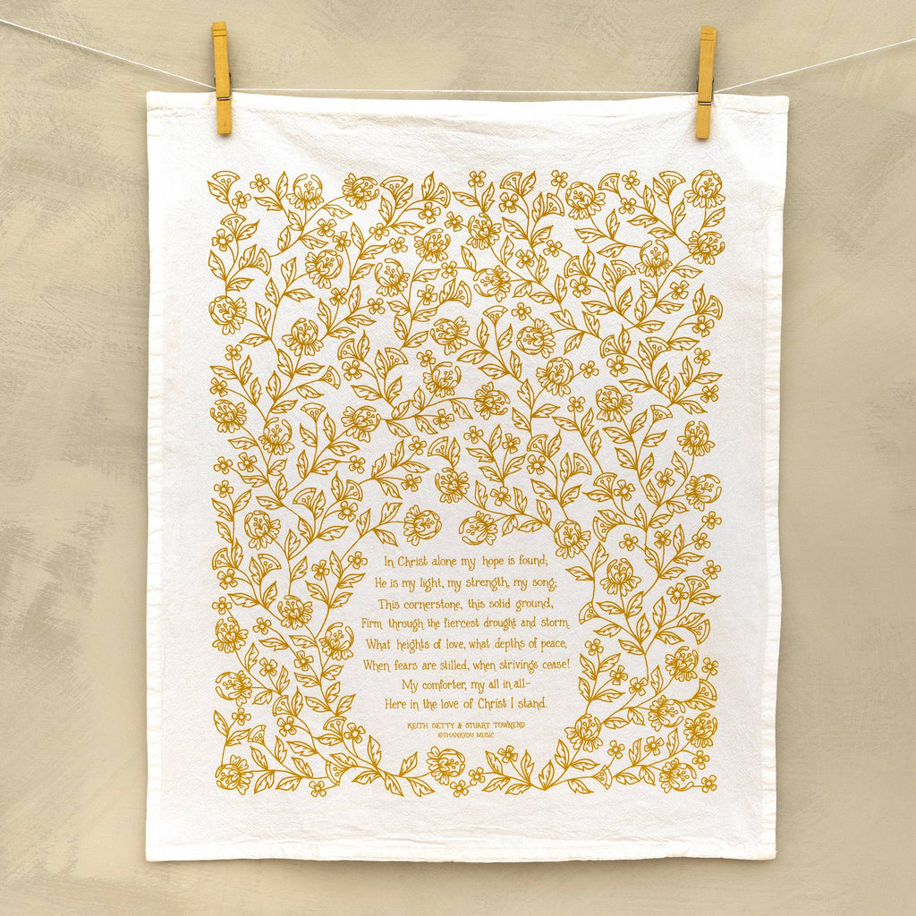 In Christ Alone Hymn Tea Towel – 24"x20"