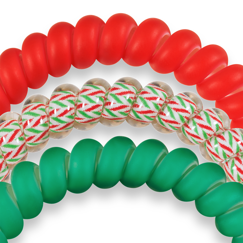 Sprial Hair Coils | Small | Santa Baby Hair Ties