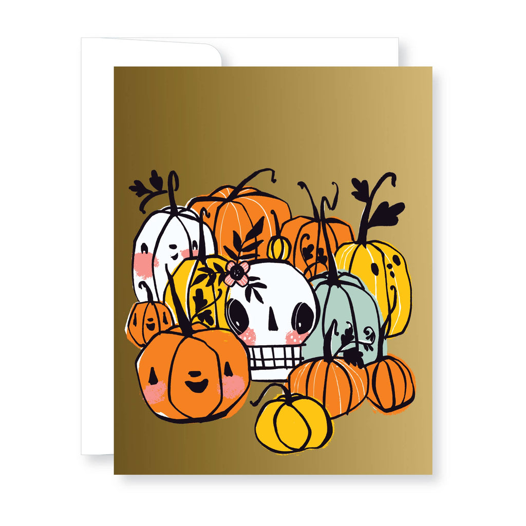 Skull in Pumpkins card