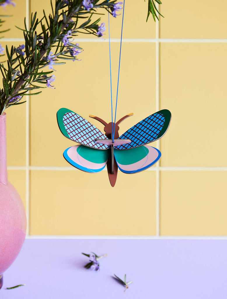 Grid butterfly ornament