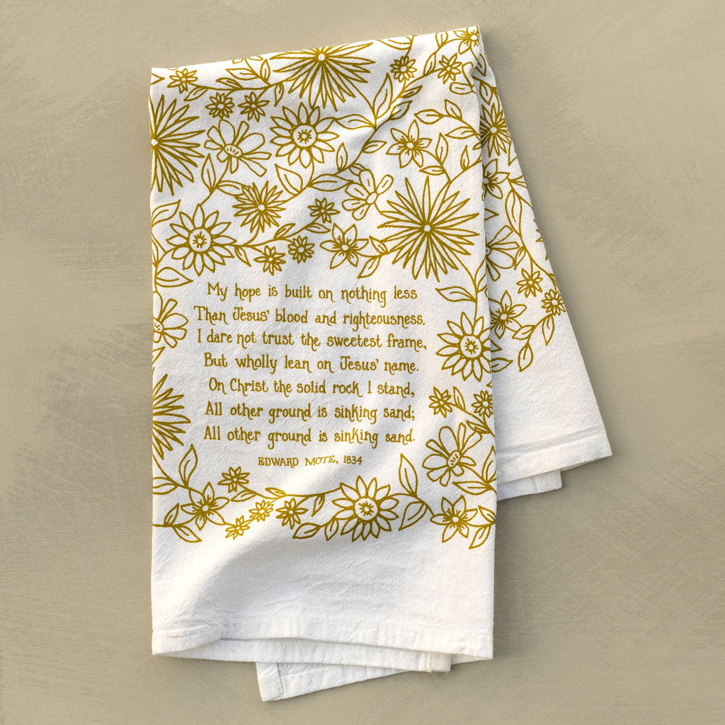 My Hope Is Built Hymn Tea Towel — 24"x20"