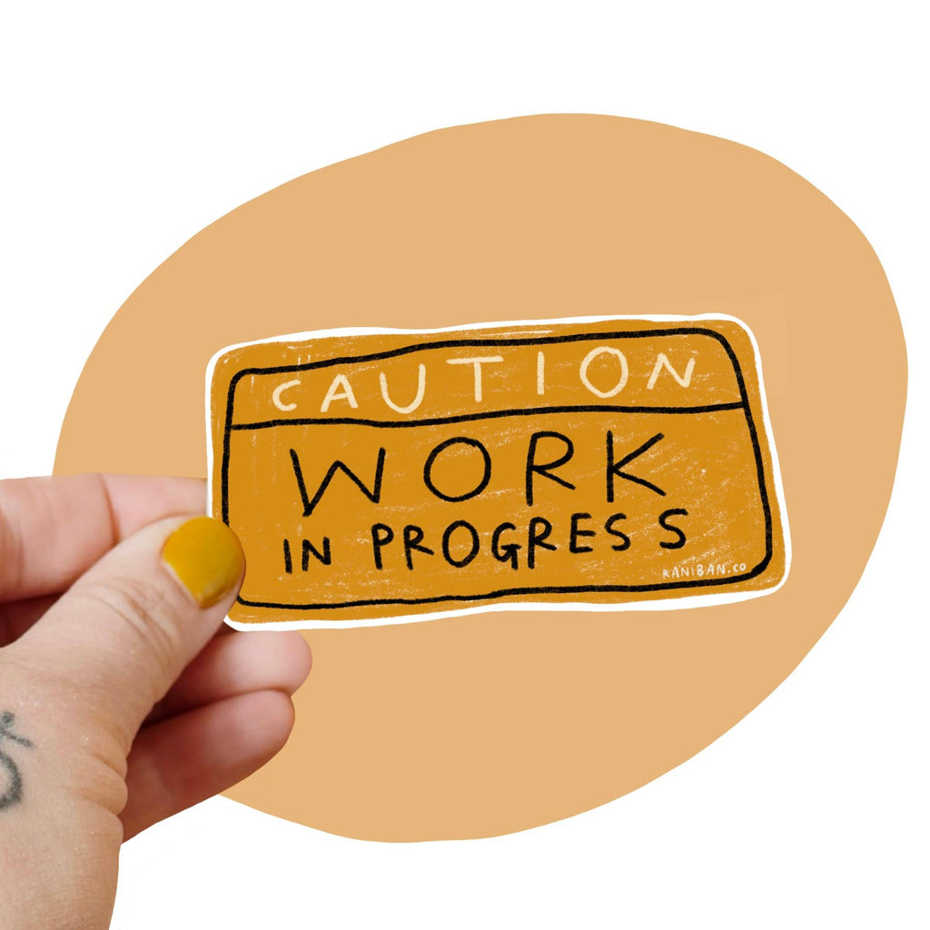 CAUTION WORK IN PROGRESS Sticker