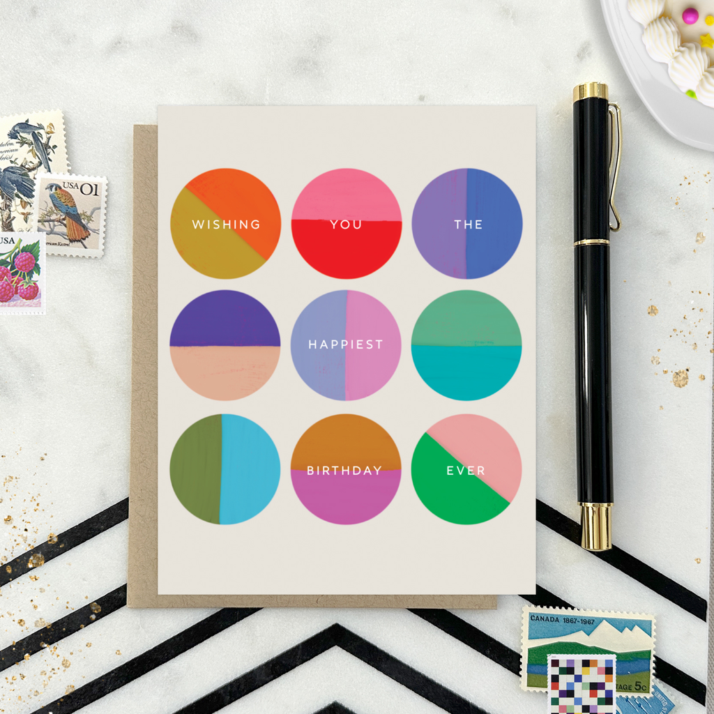 Happiest Birthday Circles Card
