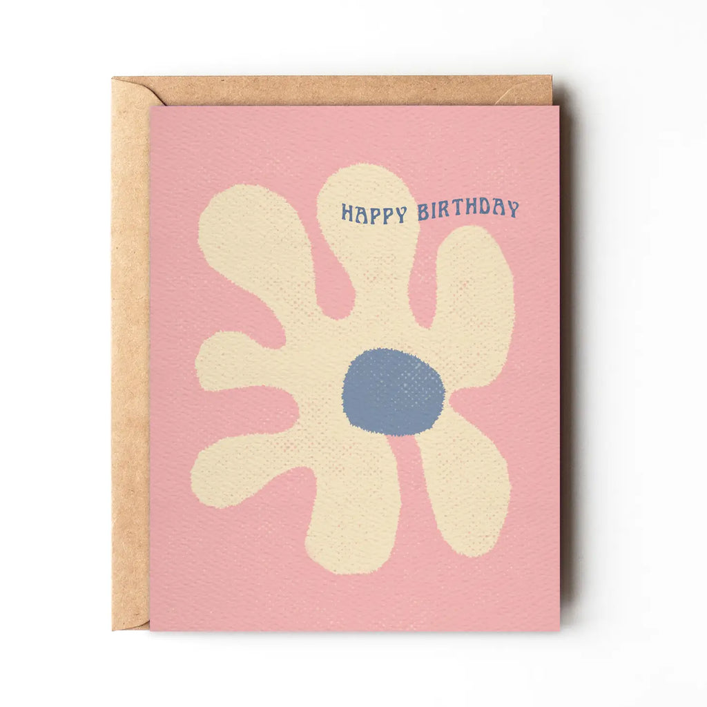 Abstract flower pink birthday card