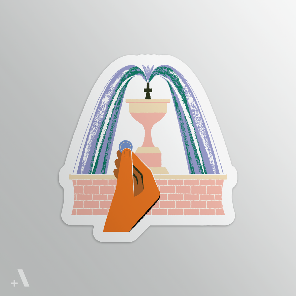 Coin in a Fountain - Wish Sticker