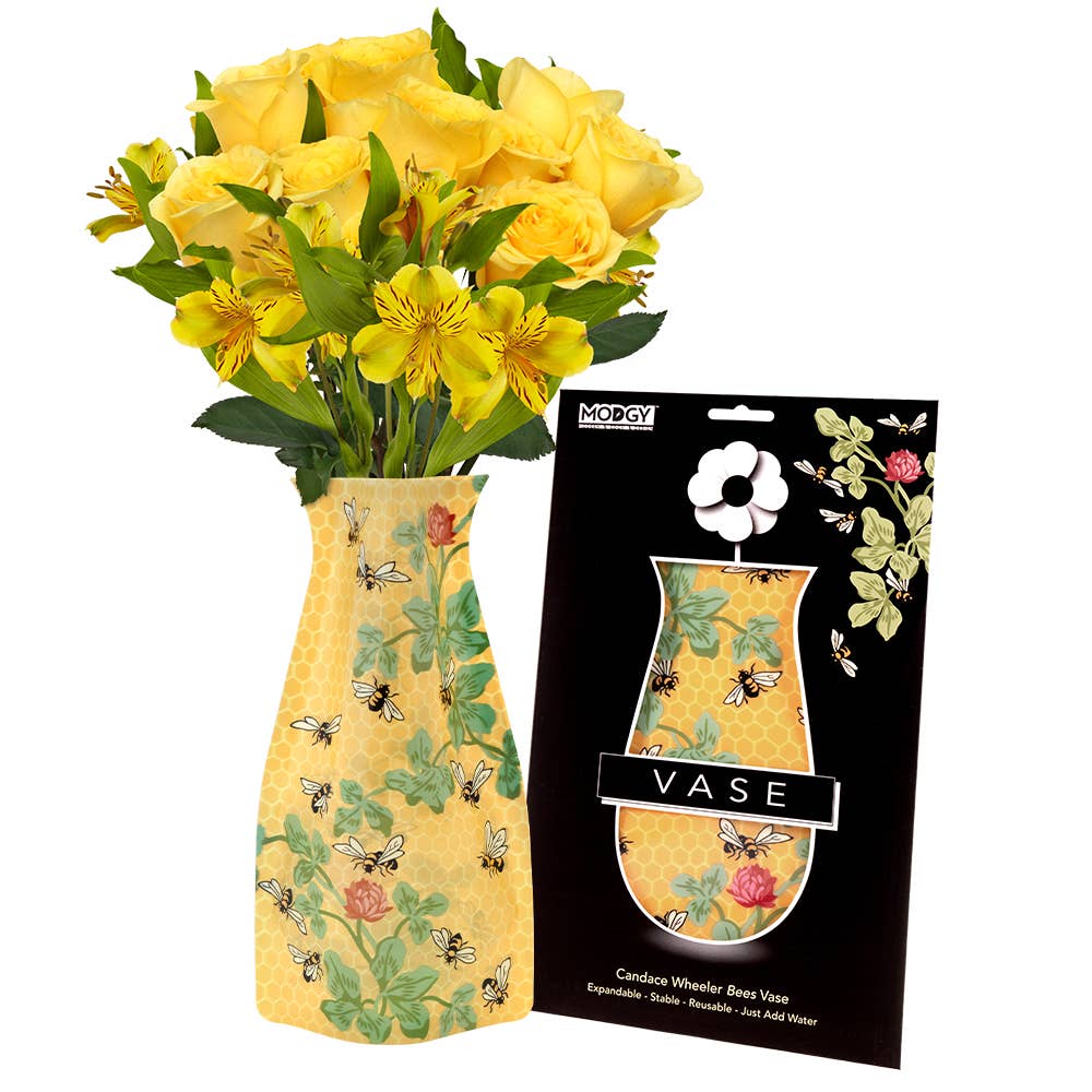 Modgy Expandable Vase - Candace Wheeler Bees With Honeycomb