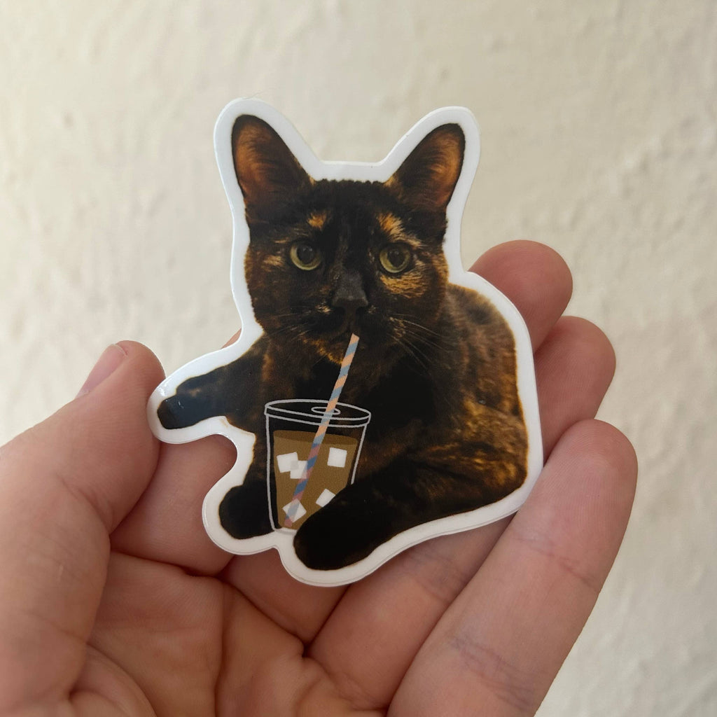 Iced Coffee Cat Sticker