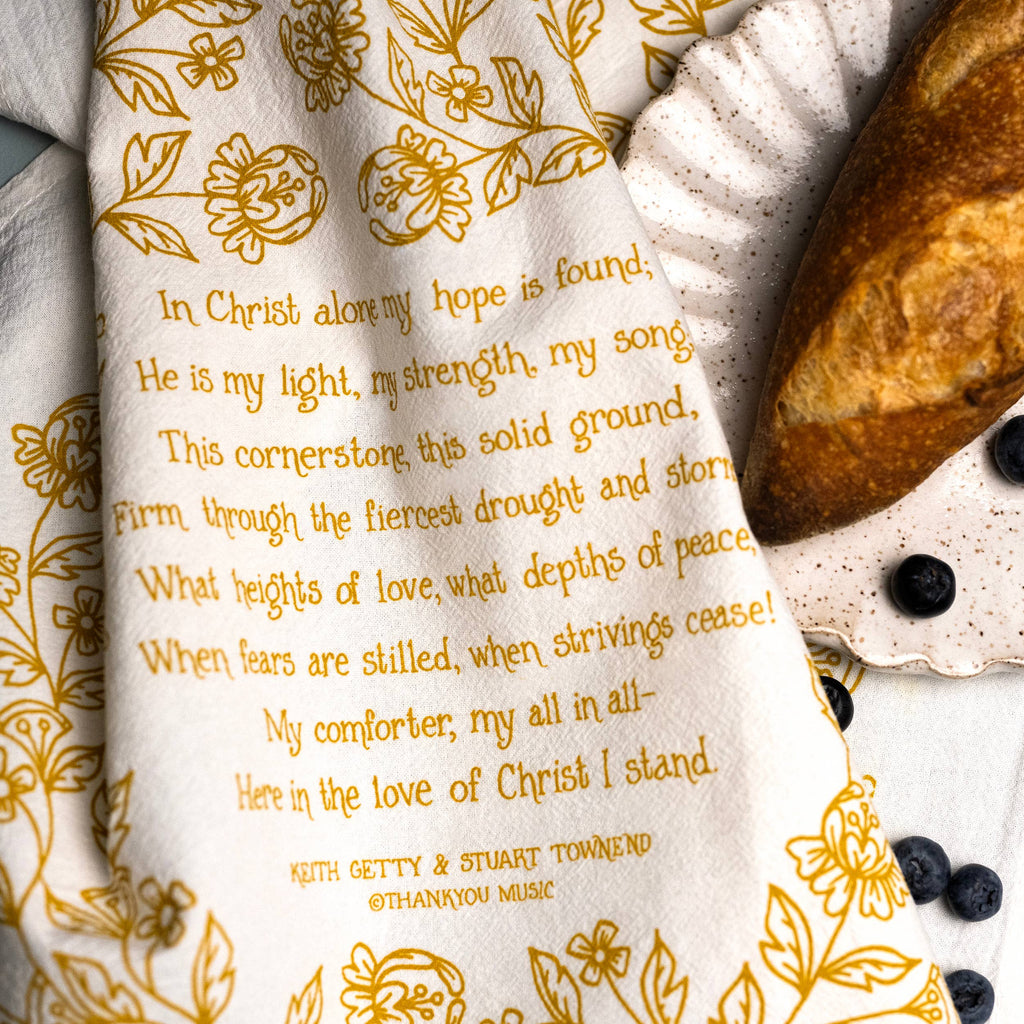 In Christ Alone Hymn Tea Towel – 24"x20"