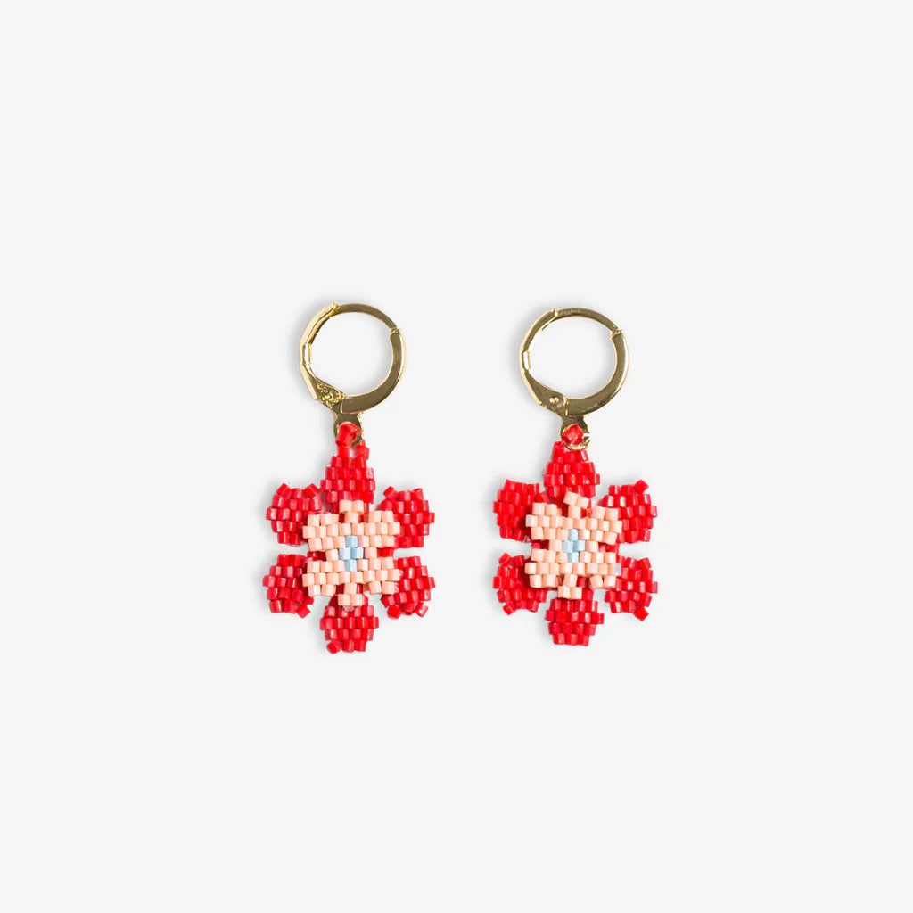 Blossom earrings in Poppy
