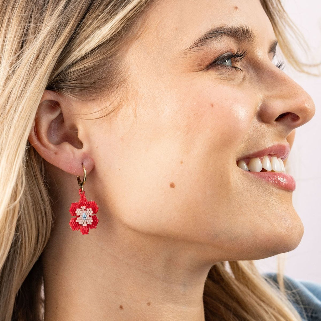 Blossom earrings in Poppy