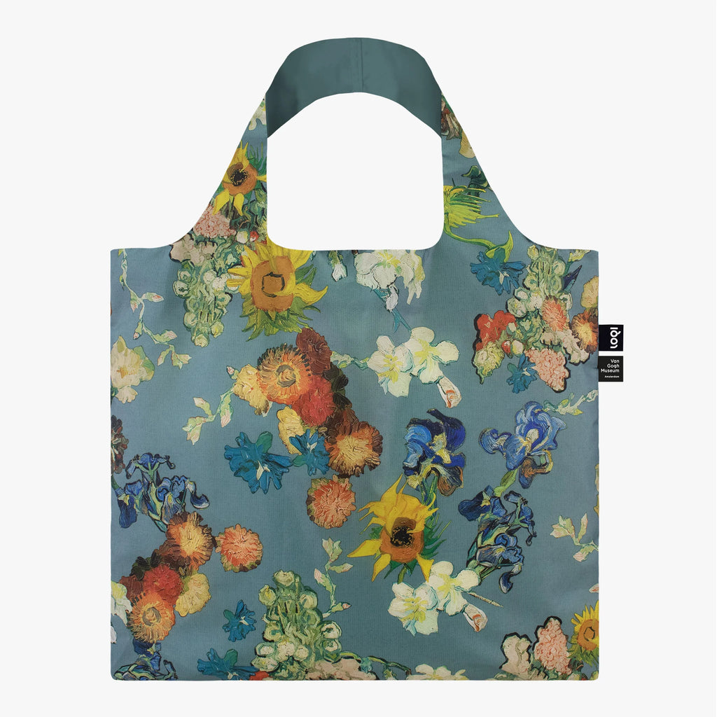 Flower Pattern Blue Recycled Bag