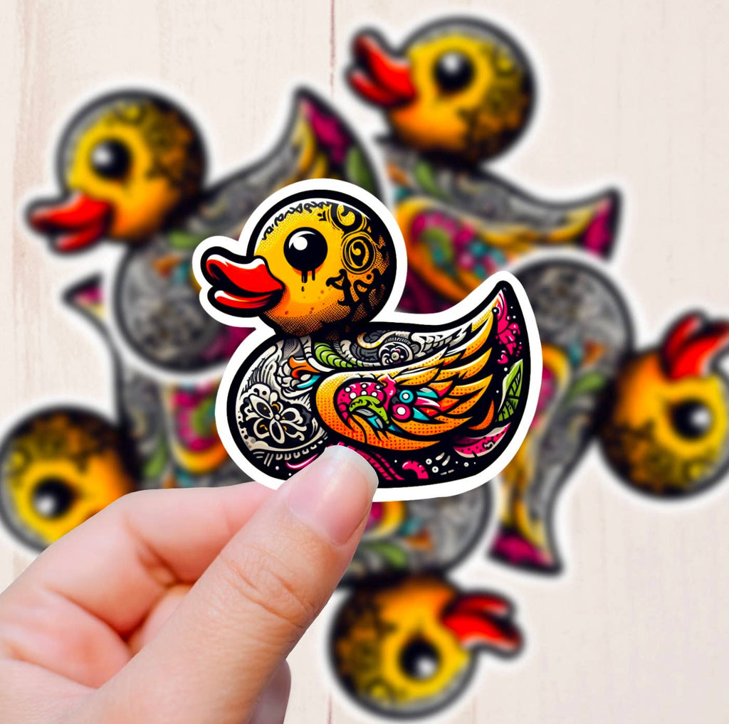 Tattooed Rubber Ducks Sticker