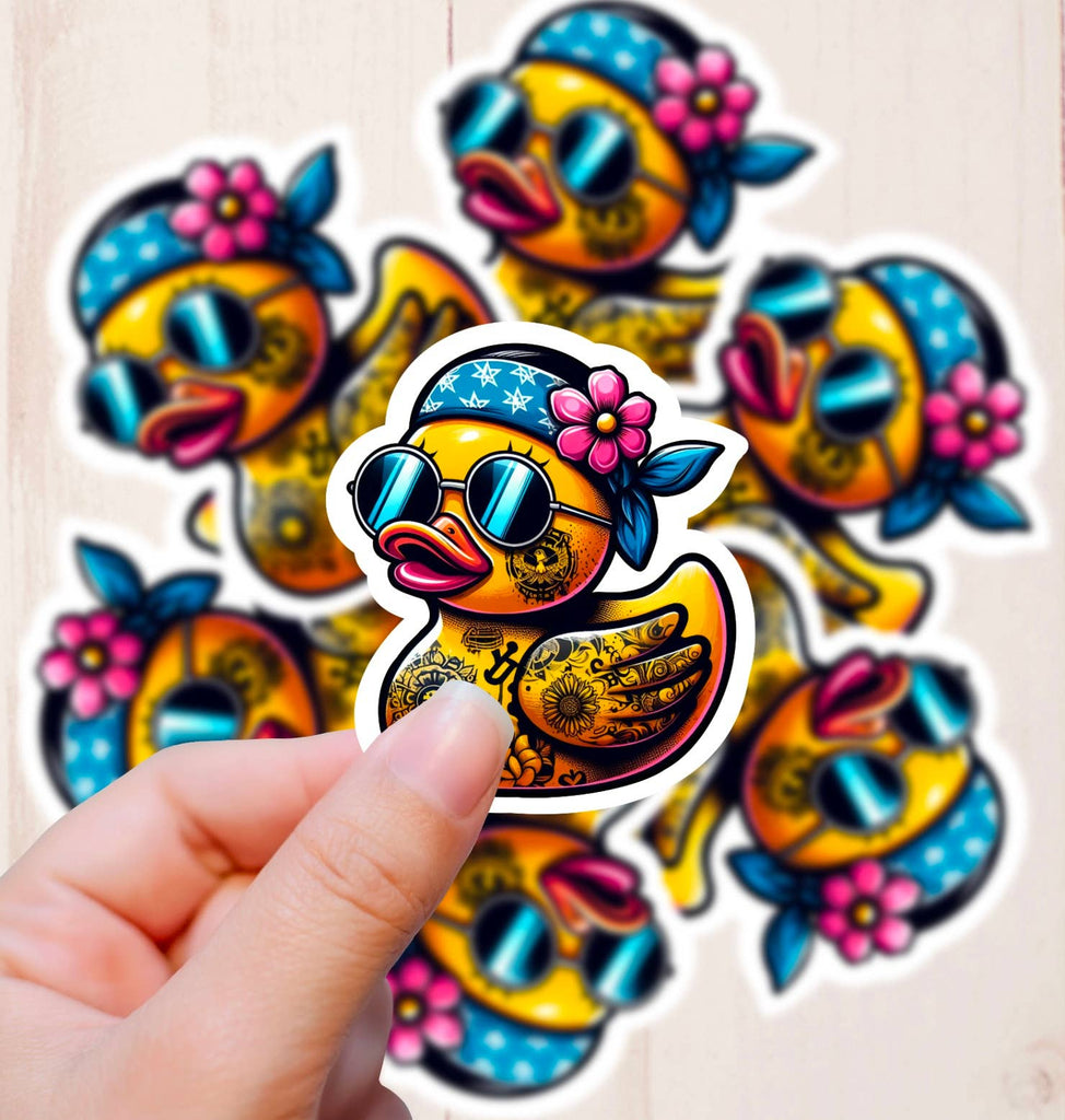 Tattooed Rubber Ducks Sticker
