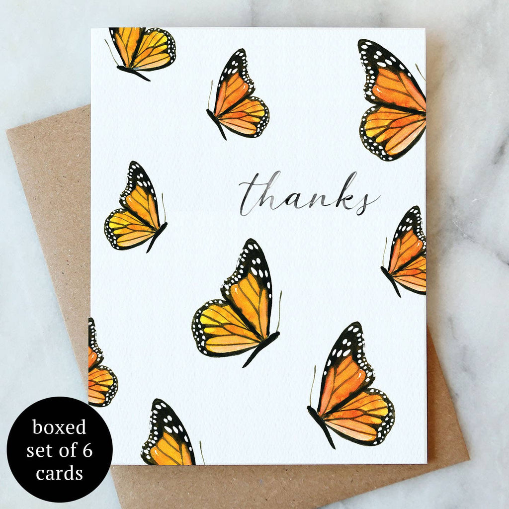 Butterfly Thanks Card - Box Set of 6