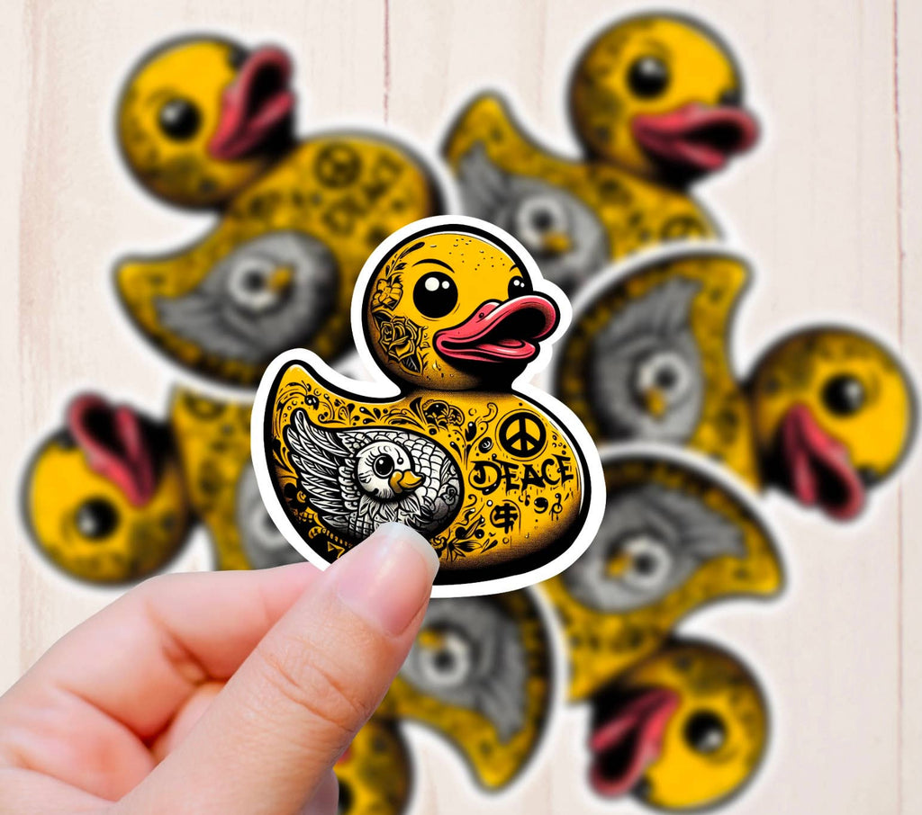 Tattooed Rubber Ducks Sticker