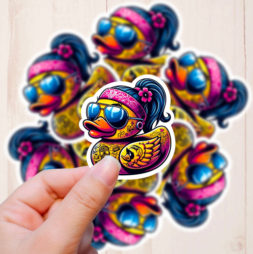 Tattooed Rubber Ducks Sticker