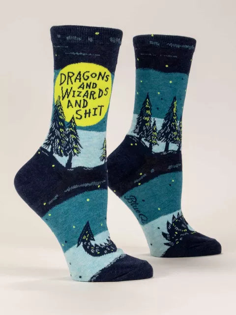 dragons and wizards crew socks -w