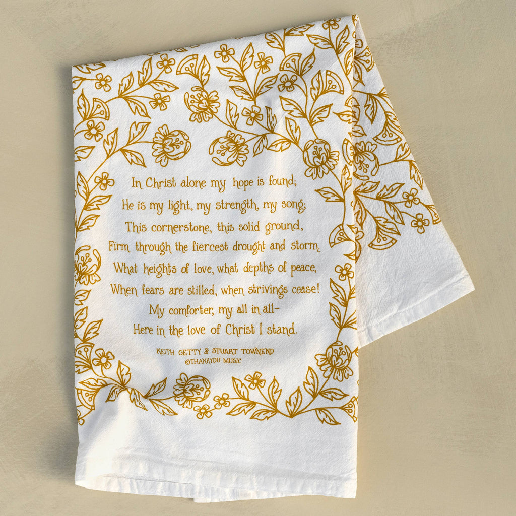 In Christ Alone Hymn Tea Towel – 24"x20"