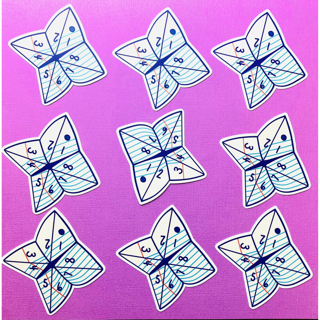 90s Paper Fortune Teller Sticker, 90s Sticker: UPACKAGED