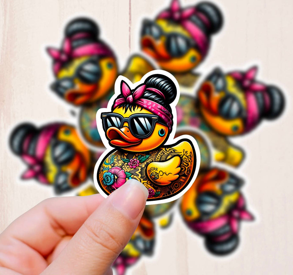 Tattooed Rubber Ducks Sticker