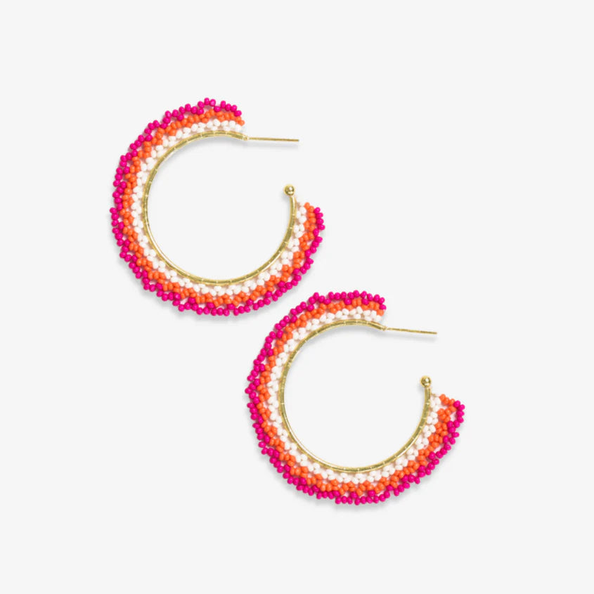 eve earrings in hot pink/coral
