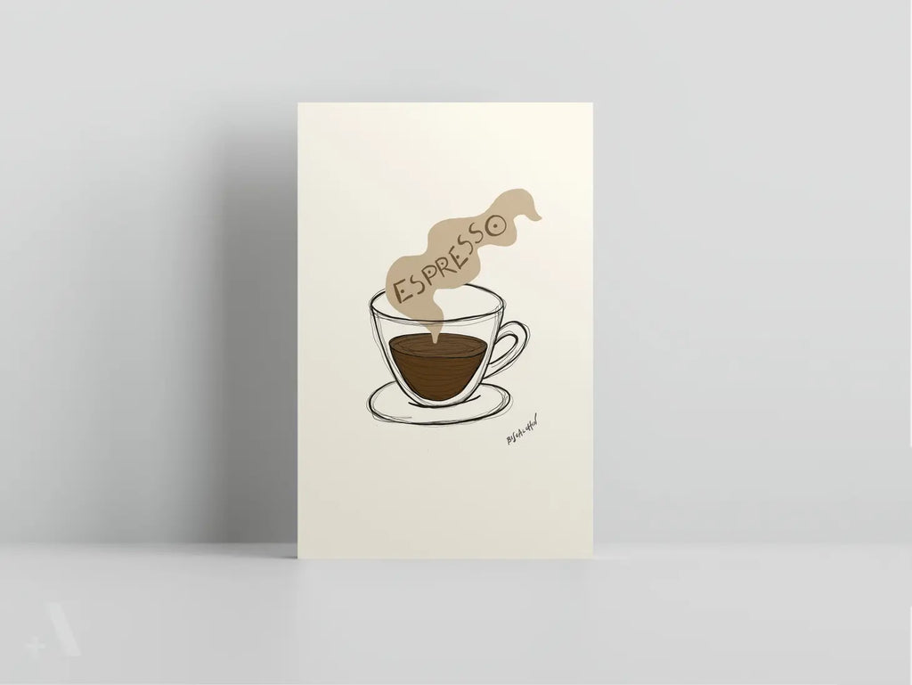 Matted Italian Espresso Drinks Small Art Print