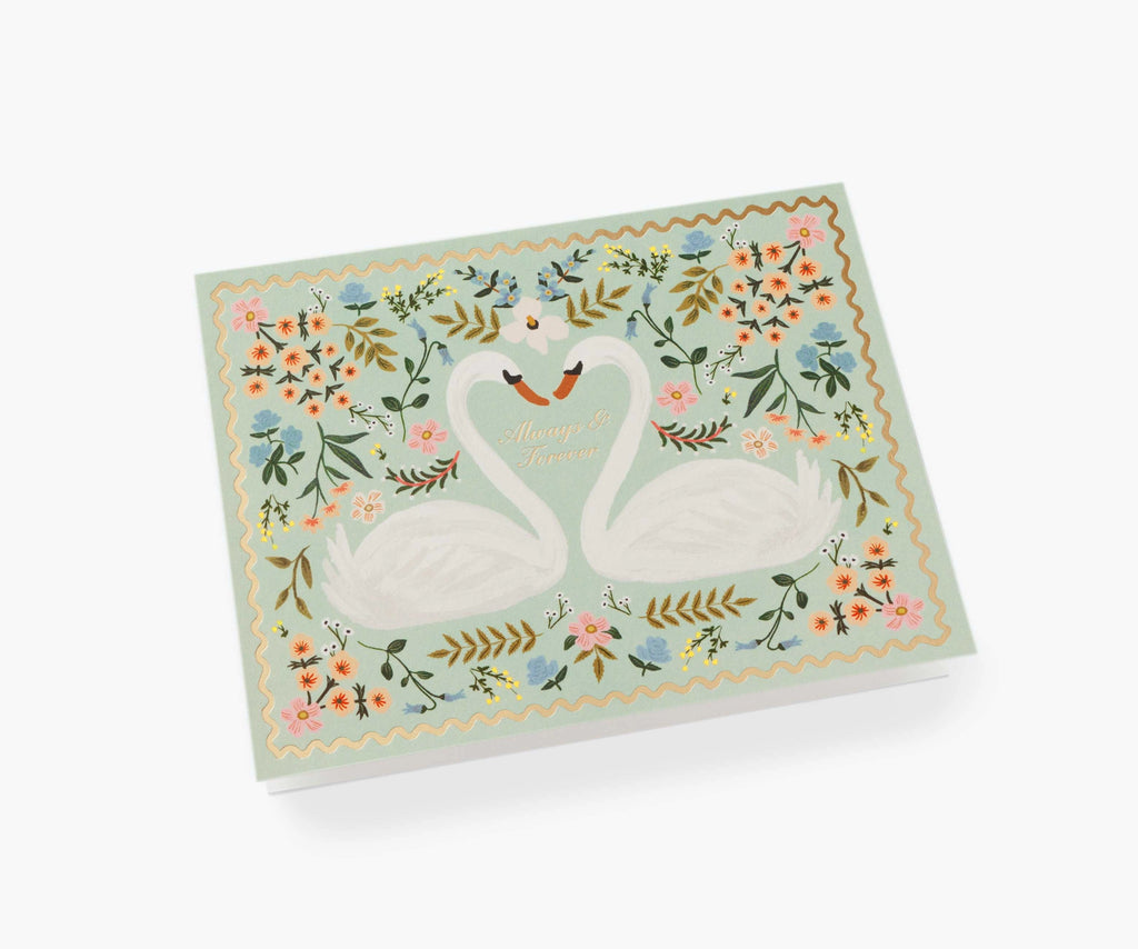 Always and Forever Swans Wedding Card