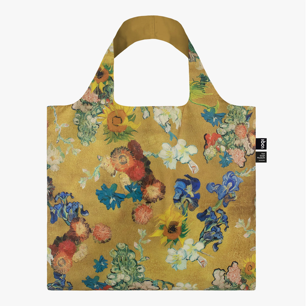 Flower Pattern Gold Recycled Bag