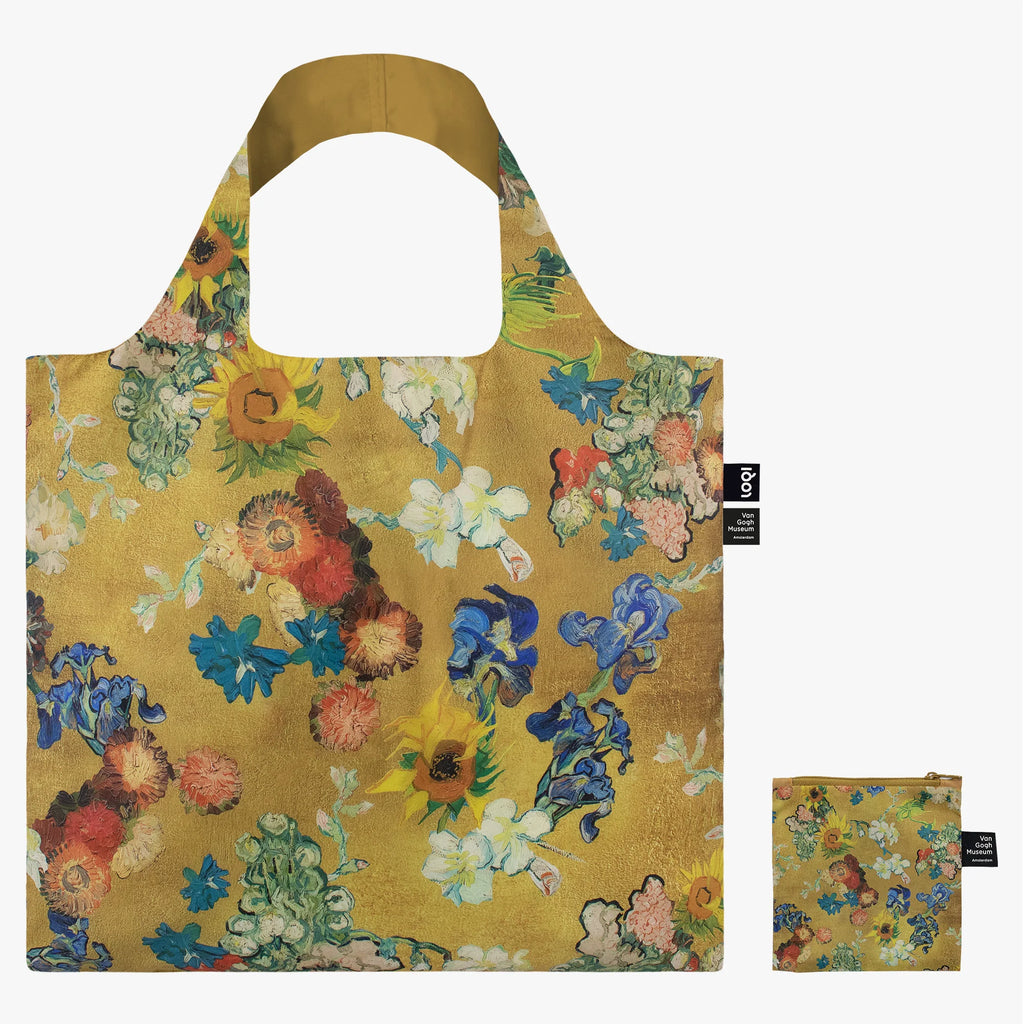 Flower Pattern Gold Recycled Bag