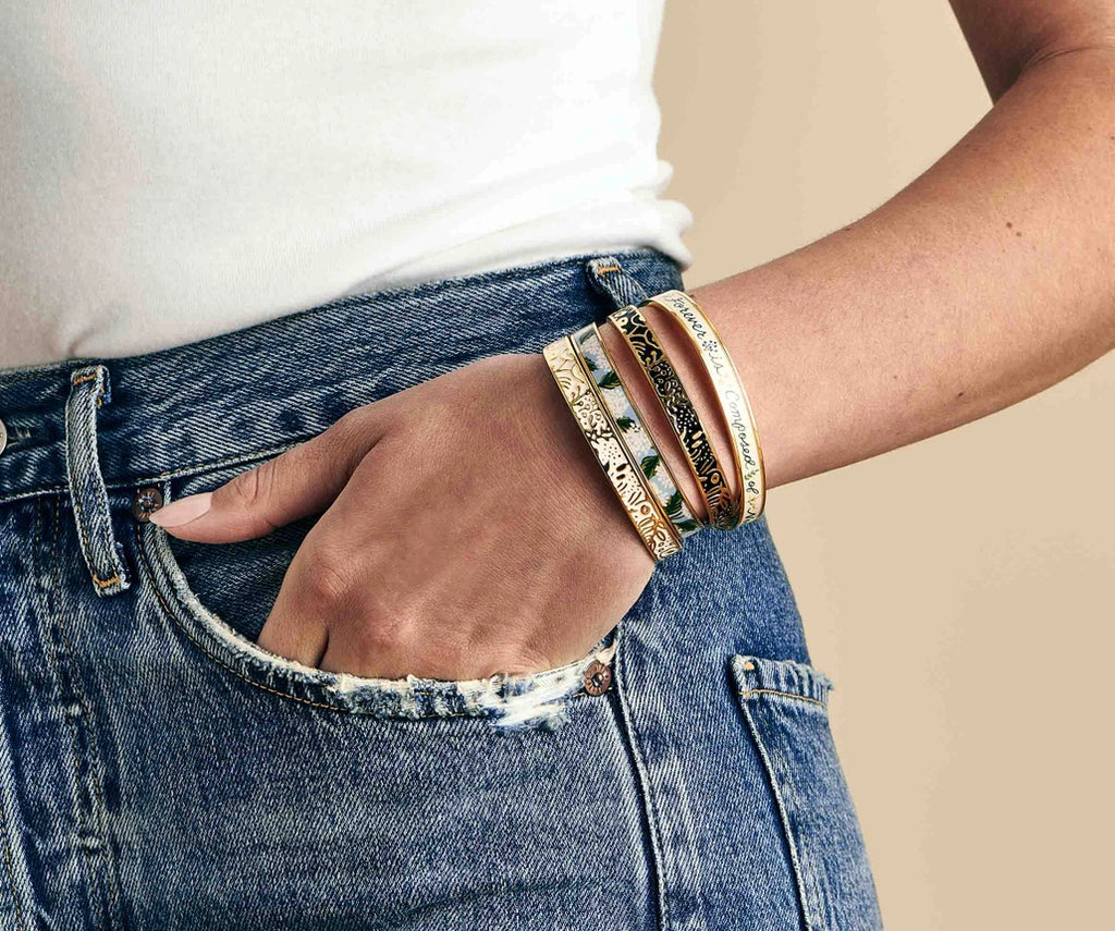 Tapestry Black Skinny Cuff